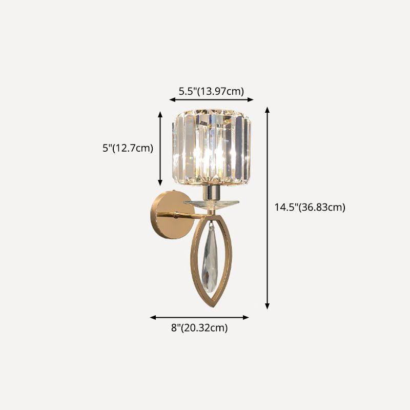Crystal 1 Light Wall Light Sconce Modern Bedroom Wall Mounted Light Fixture