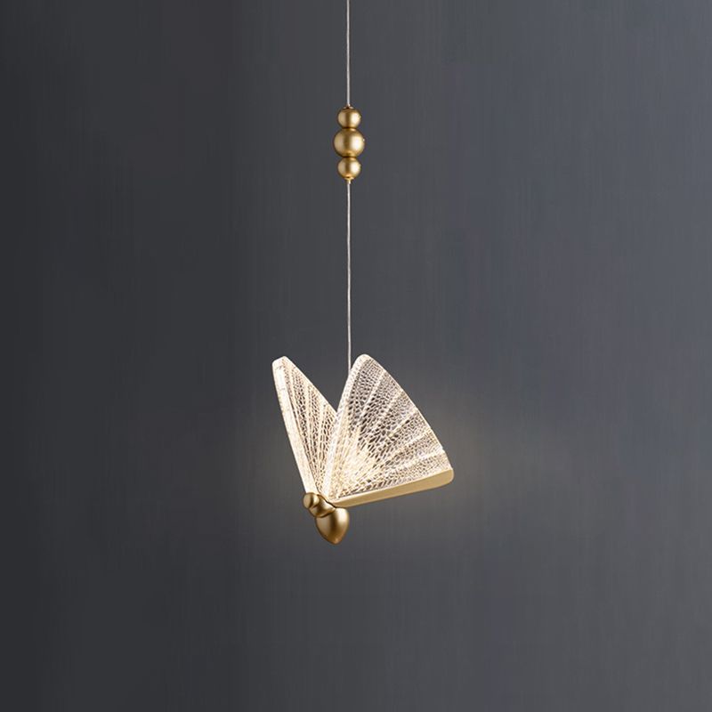 1-Light Acrylic Suspended Lighting Fixture Modern Pendant Light Kit for Bedroom