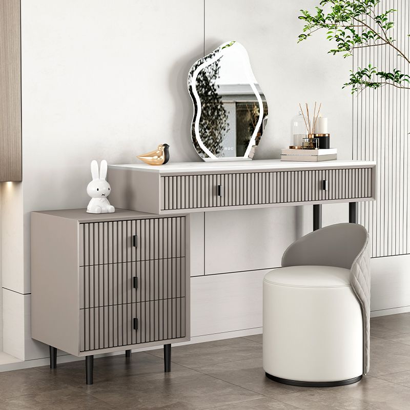 Glam Solid Wood Make-up Vanity Slate Top Vanity Dressing Table