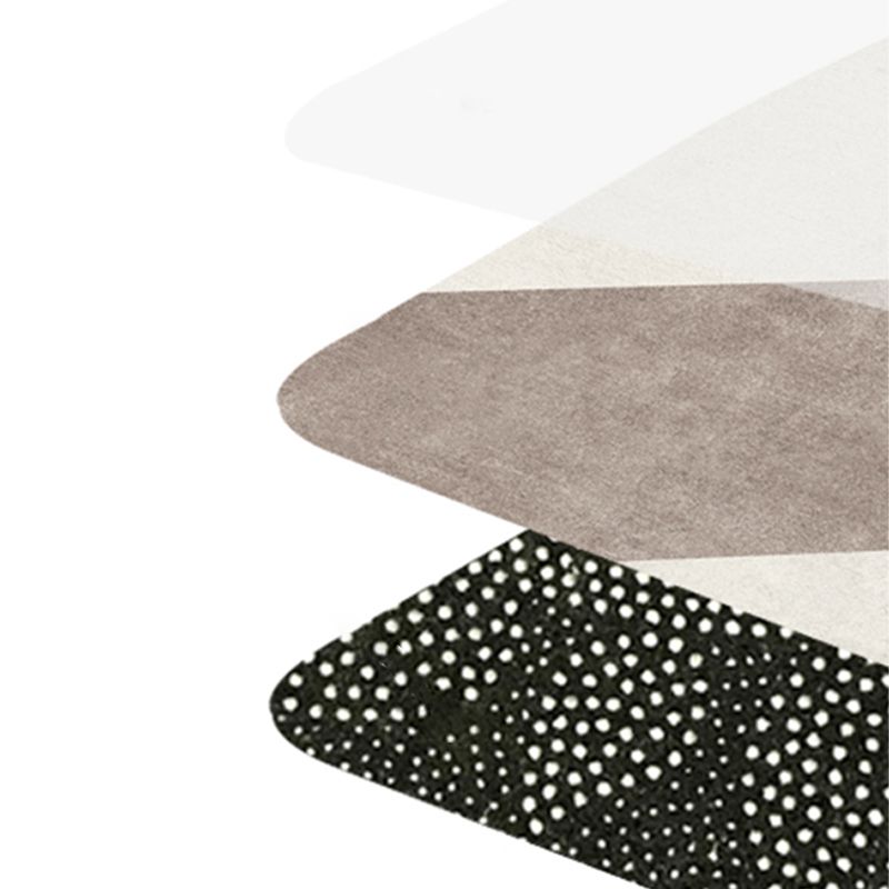 Casual Living Room Rug Multi Color Geometric Print Indoor Rug Polyster Non-Slip Backing Stain-Resistant Area Rug