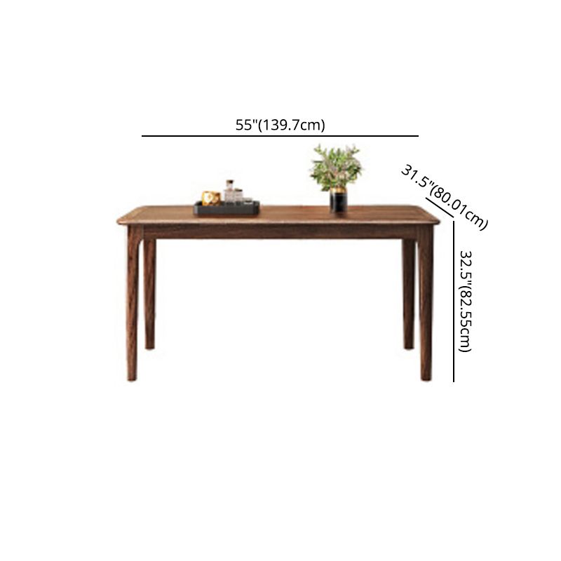 Ensemble de restauration en bois massif de style traditionnel avec table de noyer et base de 4 jambes pour un usage domestique