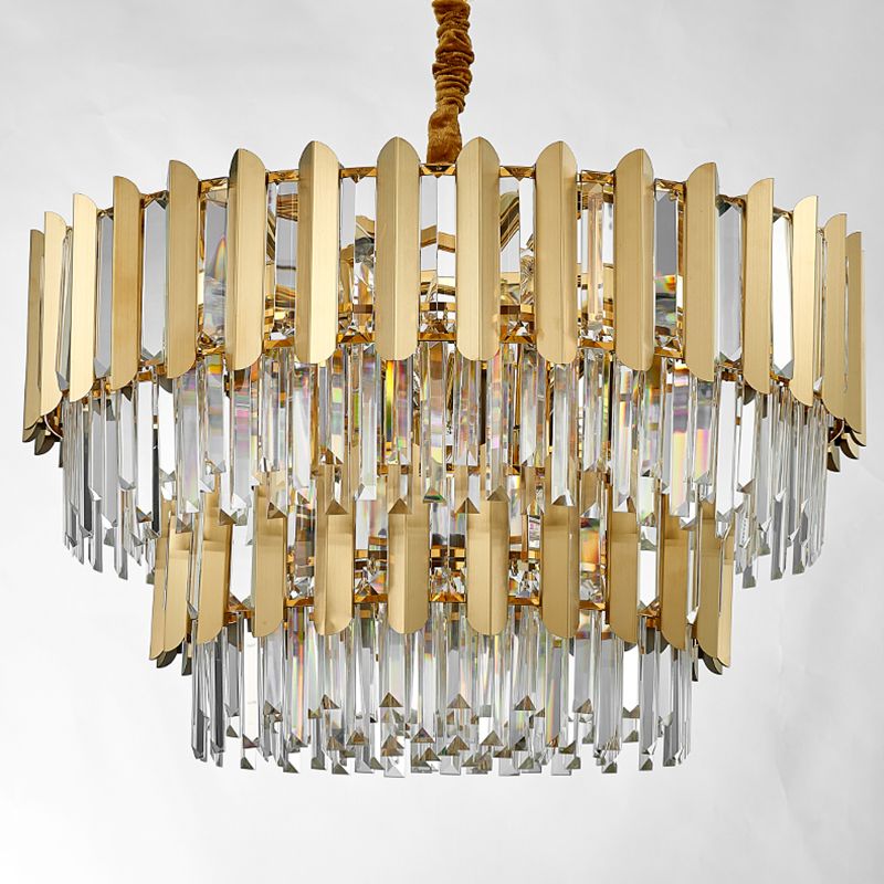 Moderne stijl ronde hanglamp lampje makelaar kristal woonkamer kroonluchter in goud