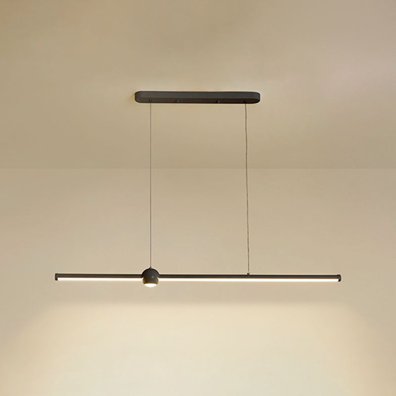 Pendants contemporains lustre de l'île en métal linéaire pour la cuisine