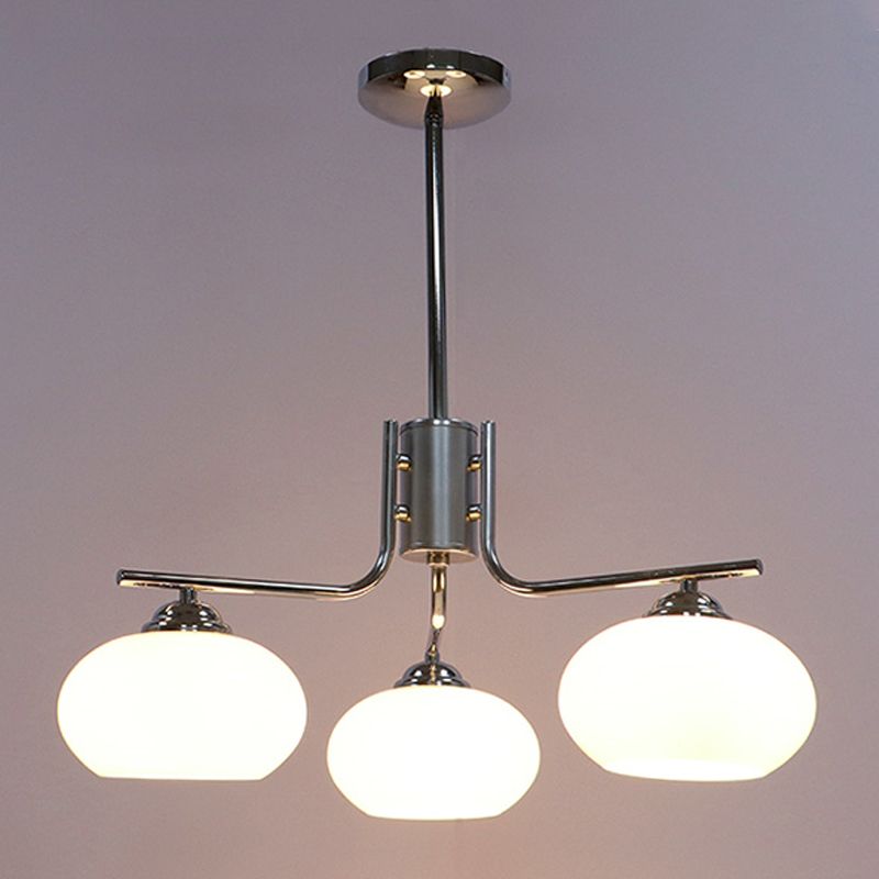 Modern Silver Ceiling Hung Fixture Starburst Glass Down Lighting Pendant