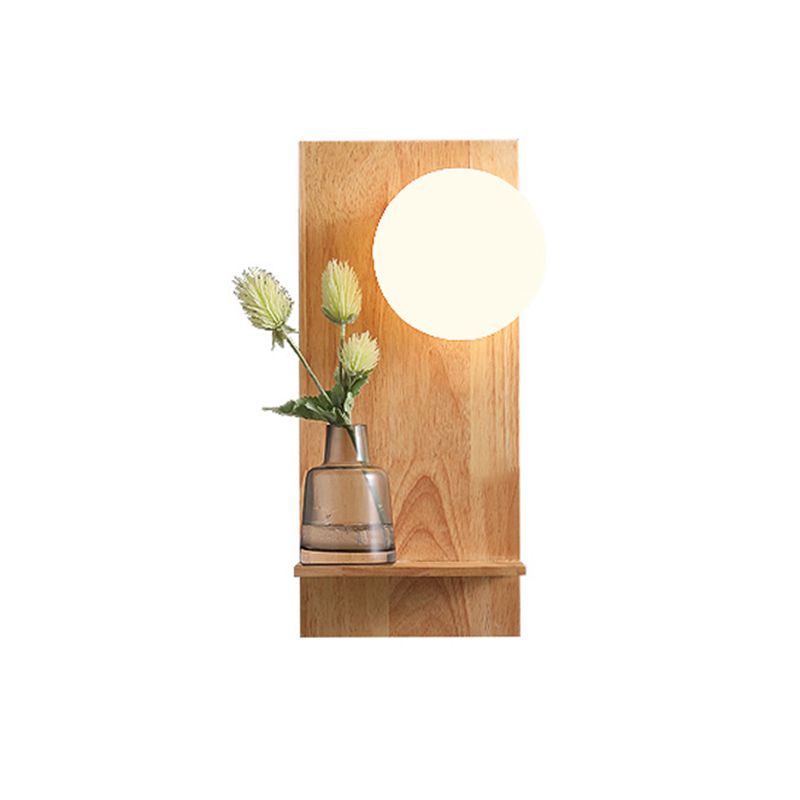 Ball Wall Sconce Lighting Modern Wood 1 Light Wall Mounted Light (Ornament not included)