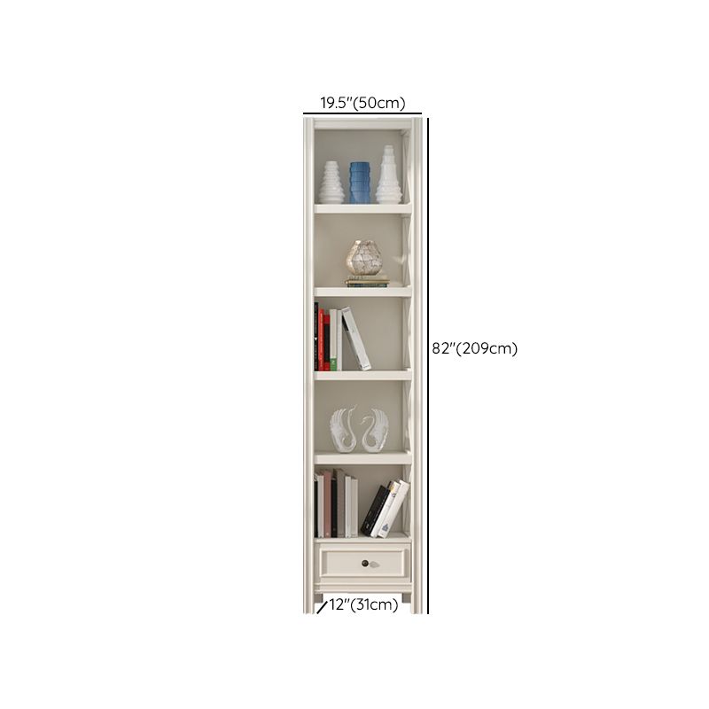 Standard Wooden Bookshelf Closed Back Contemporary Bookcase with Drawers