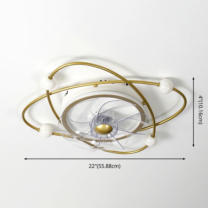 Nordic Round Flush Mount Lüfter Leuchtung Acryl Schlafzimmer LED SEMI Flush Leuchte