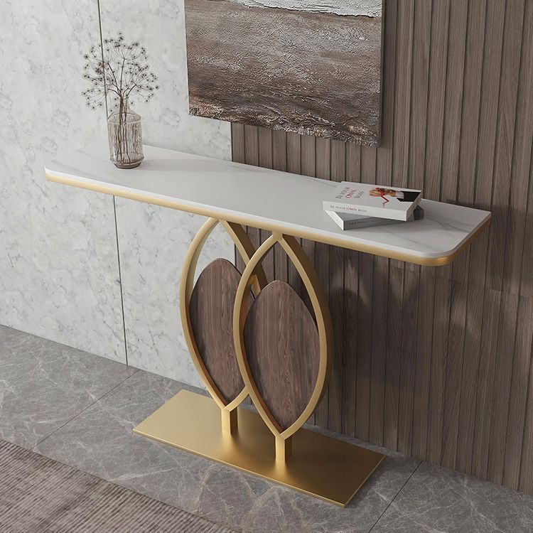 Stone Rectangle Accent Table Modern 31.5-inch Tall Accent Table