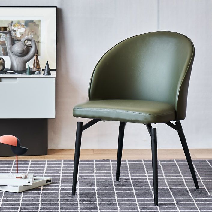 Contemporary Chair Dining Armless Side Chairs with Metal Legs for Kitchen