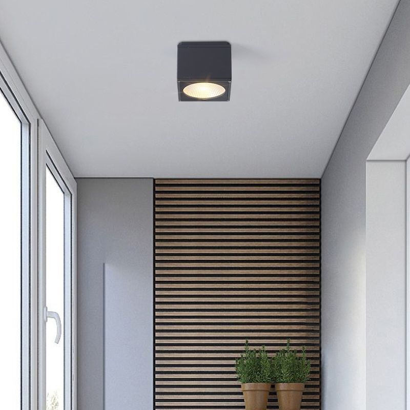 1-Light Flush Mount Einbauleuchte Traditionelle Quadratische Einbaulampe mit Acryl-Schatten