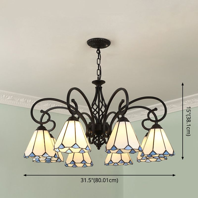 Lampadella Tiffany in vetro colorato Light Living Living Affettale Luce appesa con catene regolabili da 12 "