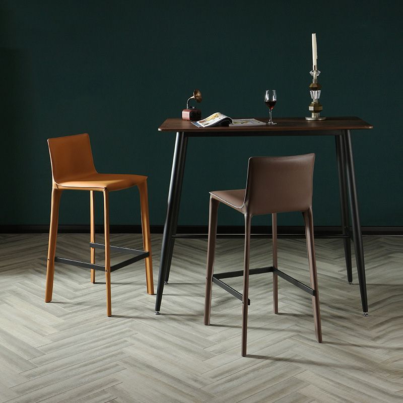 Modern Style Bar-stool Leather Counter Bar Stool with Metal Legs for Kitchen