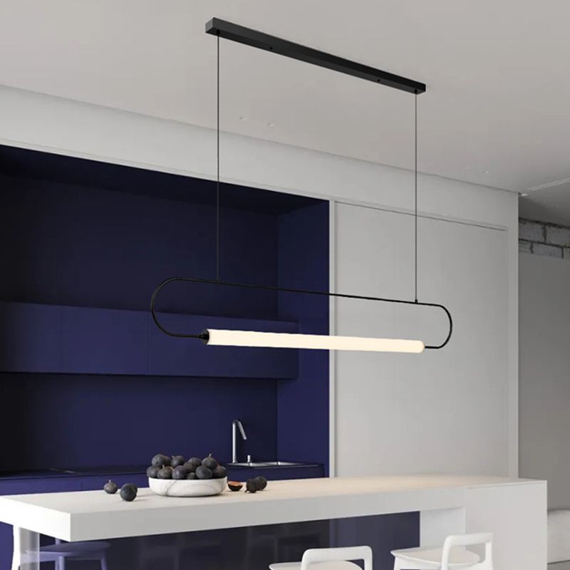 Lineal colgante isla luz contemporánea lámpara de lámpara de metal lámpara para comedor