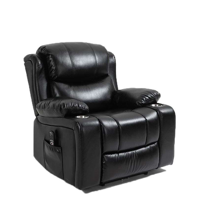 Traditional Home Theater Recliner Chair with Lumbar and Power-Push Botton