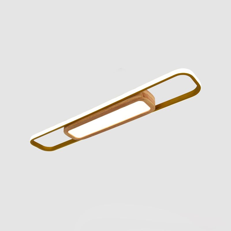 Luminaires de plafond affleurants modernes, plafonnier en bois pour salon