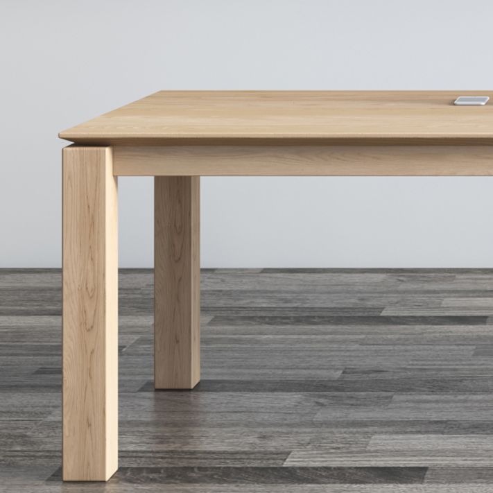 Rectángulo 4 patas Mesa de comedor de mediados de siglo Mesa fija de madera sólida para cocina