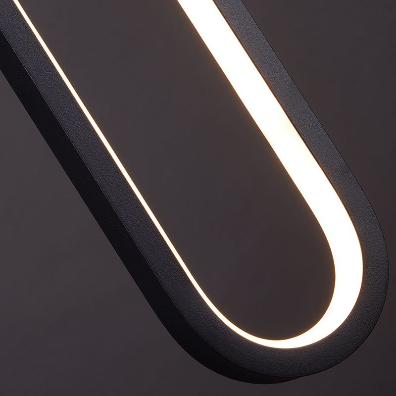 Pendre du salon LED Minimaliste forme ovale Lumière suspendue avec une nuance de gel de silice