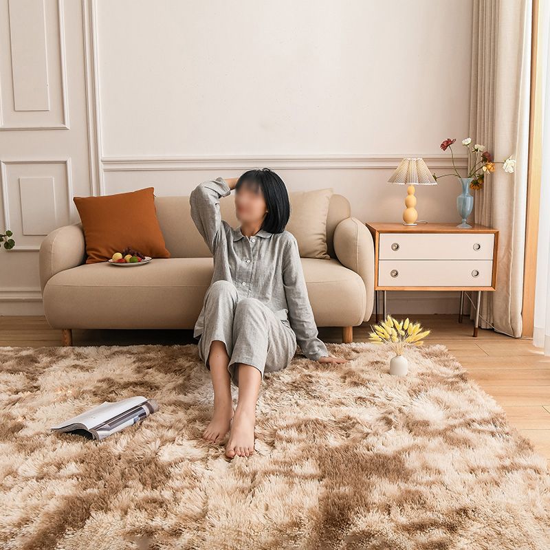 Multicolor Simplicity Area Rug Polyester Tie-Dye Effect Rug Non-Slip Backing Indoor Rug for Living Room