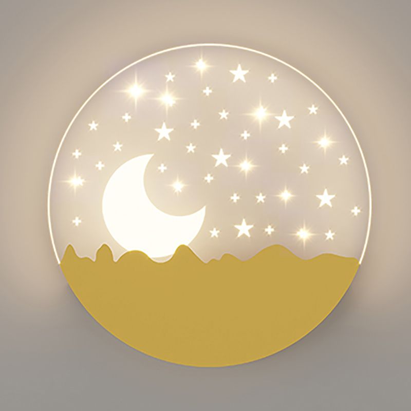 Metal Geometric Shape Wall Light Lovely Colorful LED Wall Sconce for Kid's Room