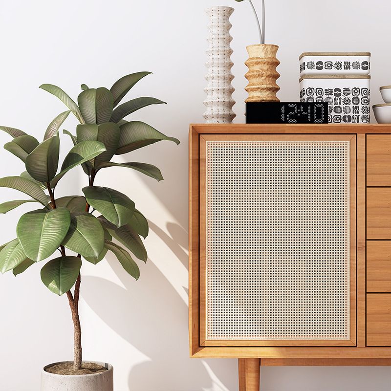 Contemporary Cabinet Solid Wood With Doors 4 - Drawer Accent Cabinet