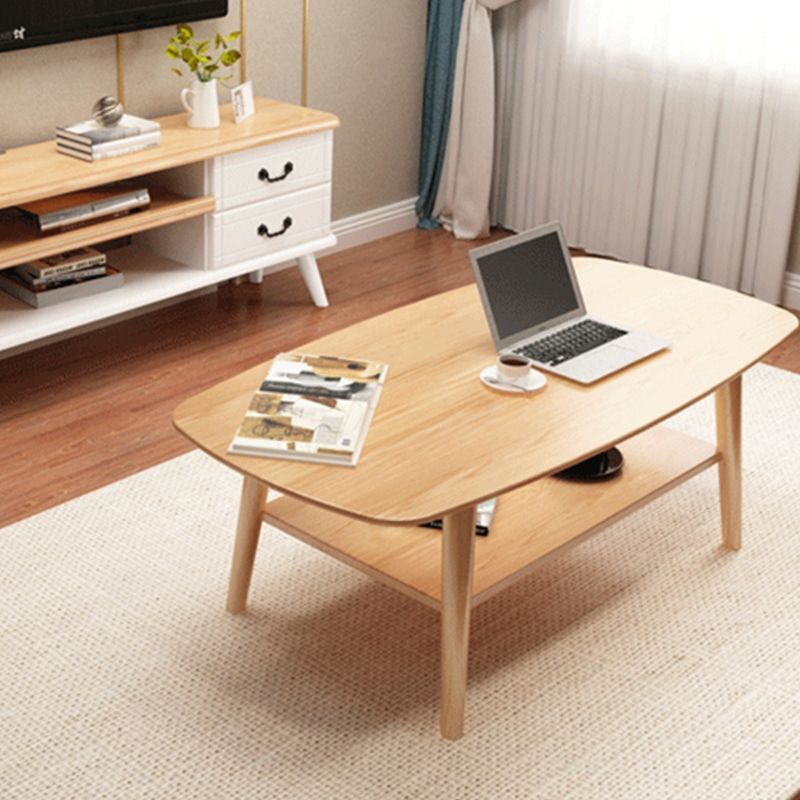North European Wooden Coffee Table Rectangle 4 Legs 1 Coffee Table