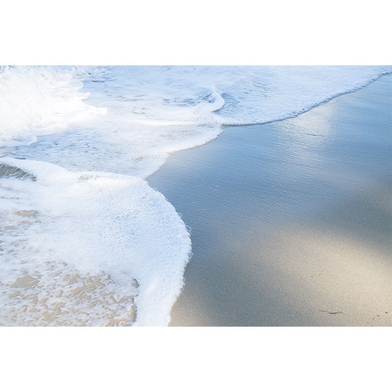 Blue Sandy Beach Wall Mural Water-Resistant Wall Covering for Sleeping Room