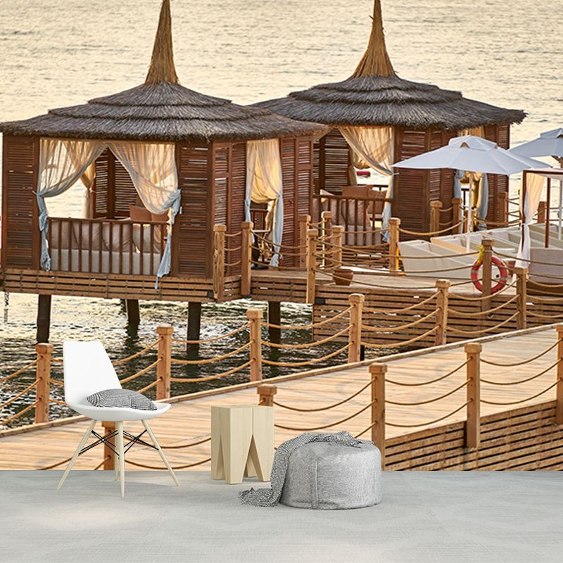 Photography Stain Resistant Mural Wallpaper Tropical Landscape Sleeping Room Wall Mural