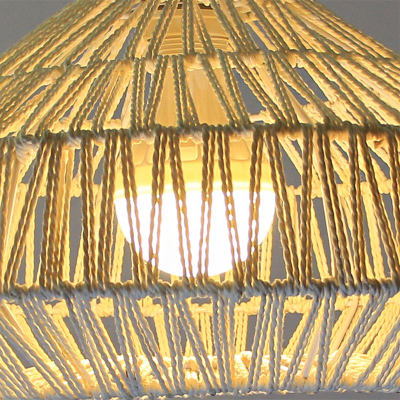 1 cabezal sala de estar lámpara colgante tradicional beige techo ligero con sombra de papel urna