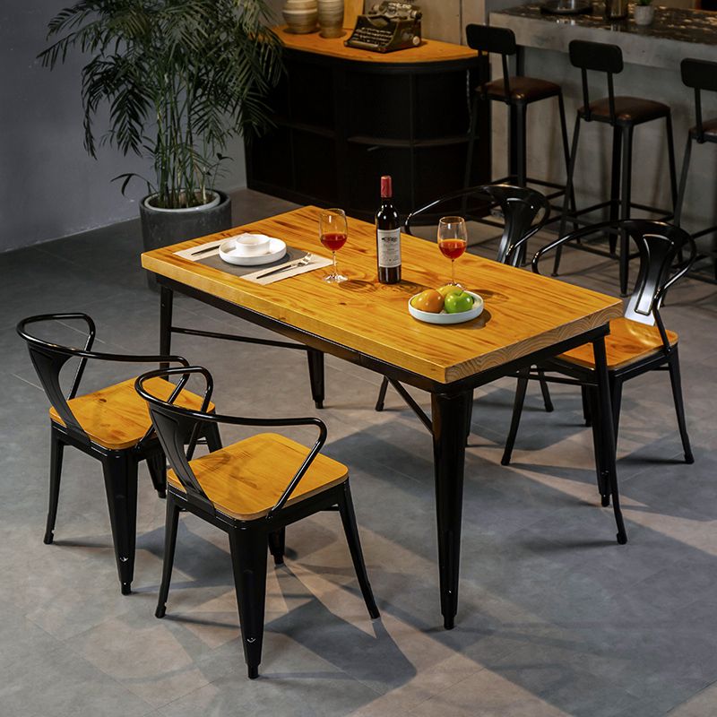Industrial Style Solid Wood Furniture with Standard Height Dining Room Table Set