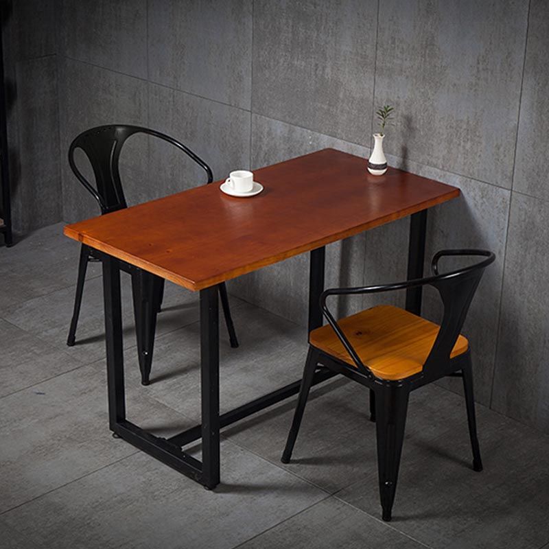 Industrial Metal Dining Arm Chair Slat Back Arm Chair for Dining Room
