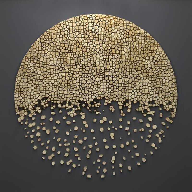 Minimalist Aesthetics Moon Mural Wallpaper for Home Custom Wall Art in Yellow on Black