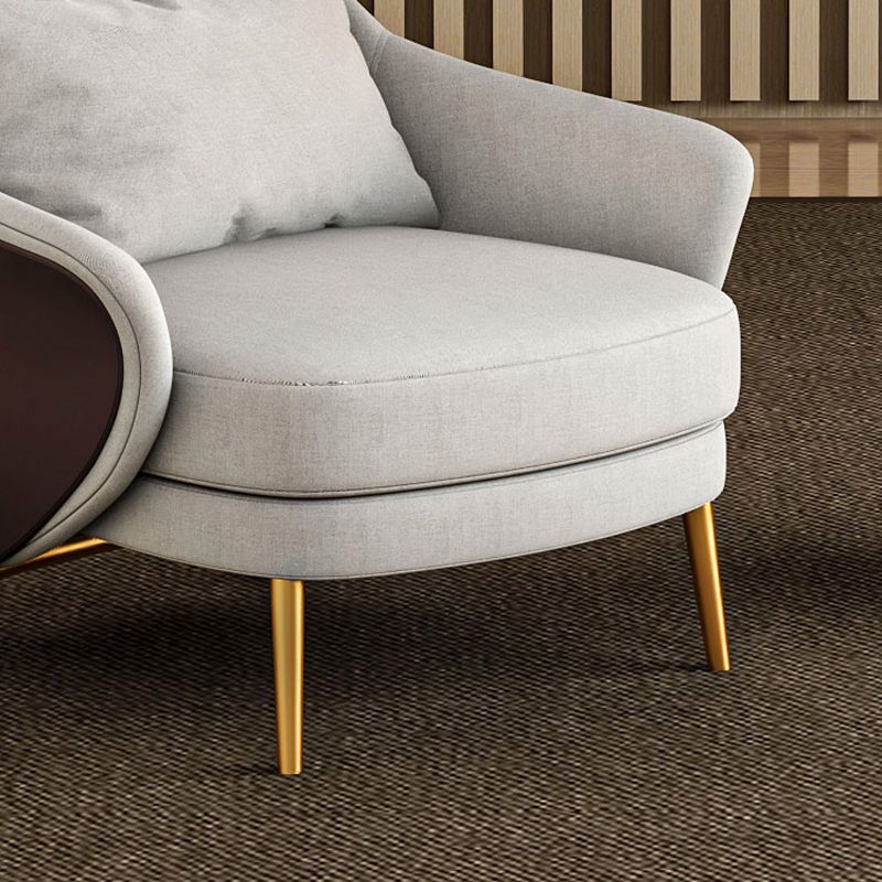Tuxedo Arm Sofa Linen and Faux Leather Seating for Bonus Room
