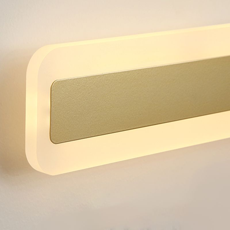 Linear Shape Metal Wall Sconce Modern Style Single Light Mirror Wall Mount Light
