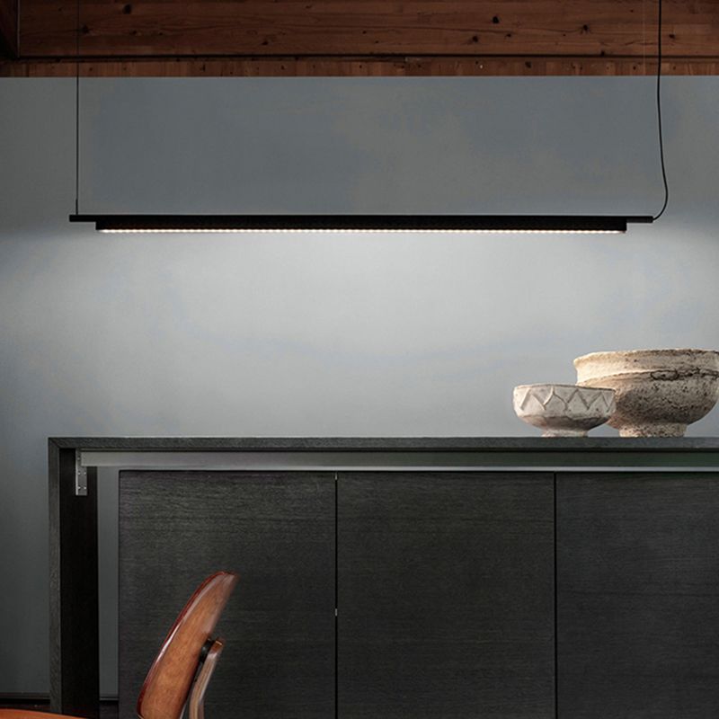 Simple Slim Hanging Light Metal Island Light Fixture for Kitchen