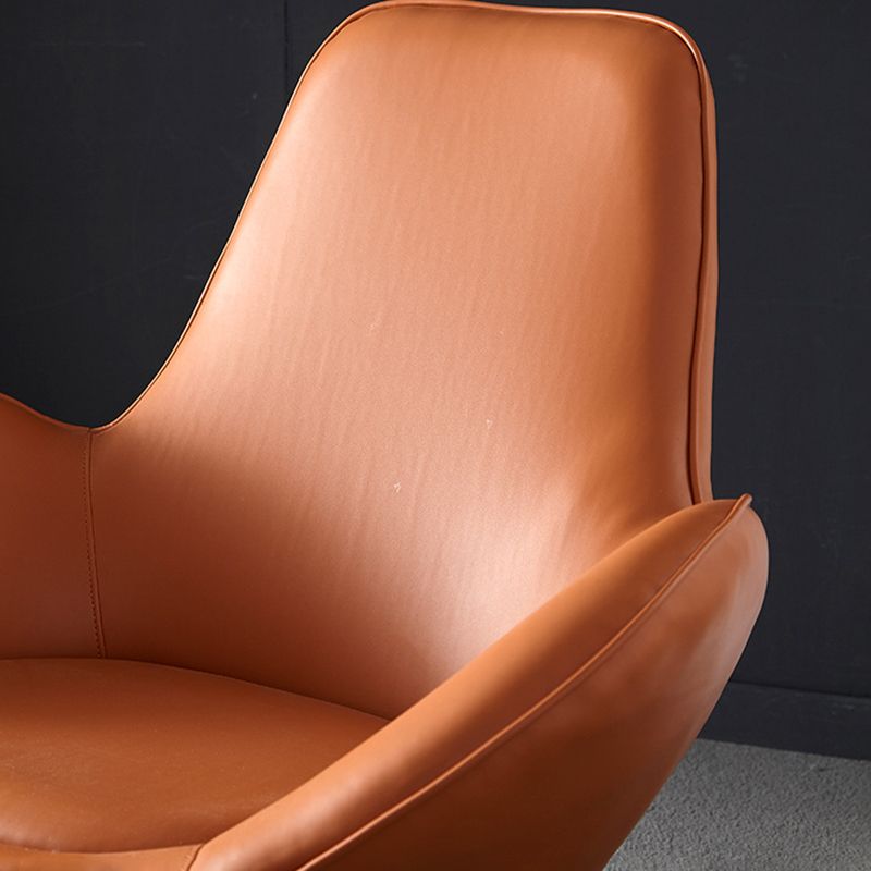 33.46" Wide Tight Back Chair Leather Black 4-Star Base Arm Chair