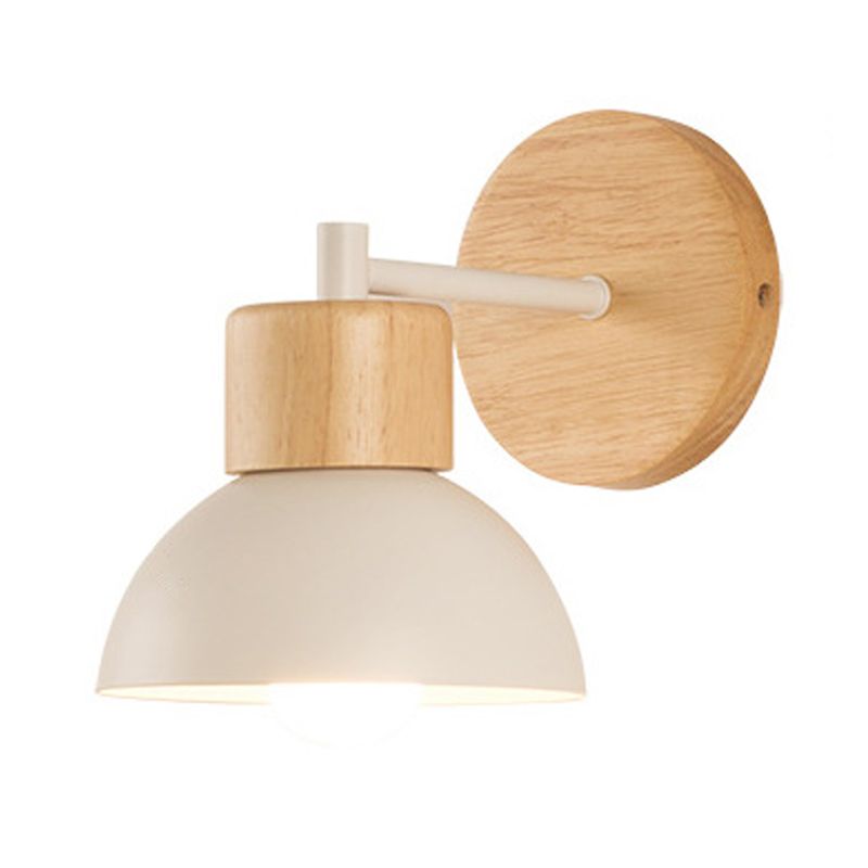 Single Modernism Beige Wall Mounted Sconce LED Wall Light with Wood