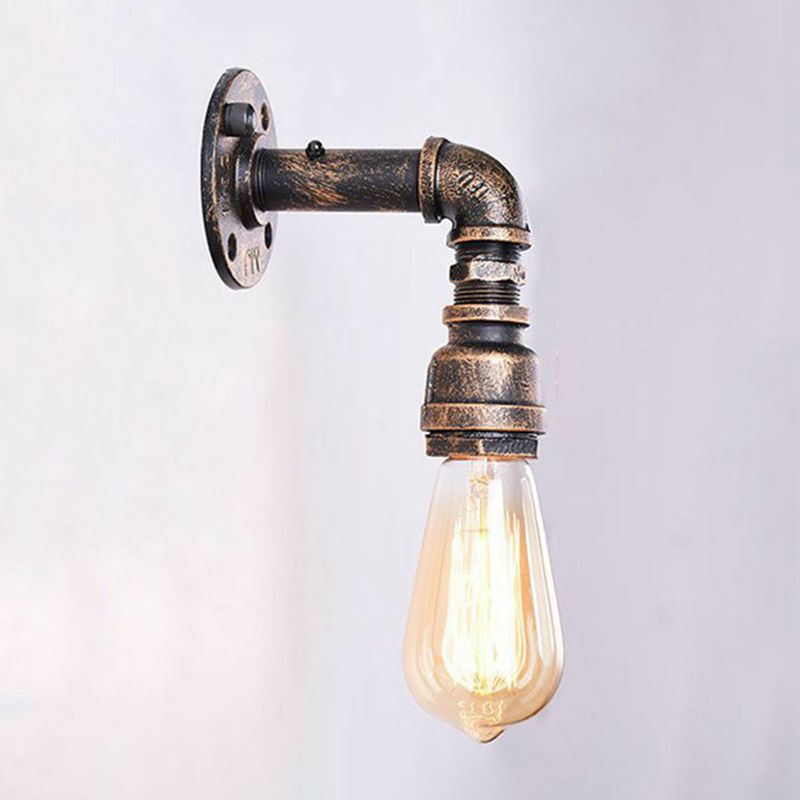 Right Angle Metal Wall Lighting Sconce Industrial 1 Head Bedroom Wall Mount Lamp in Bronze