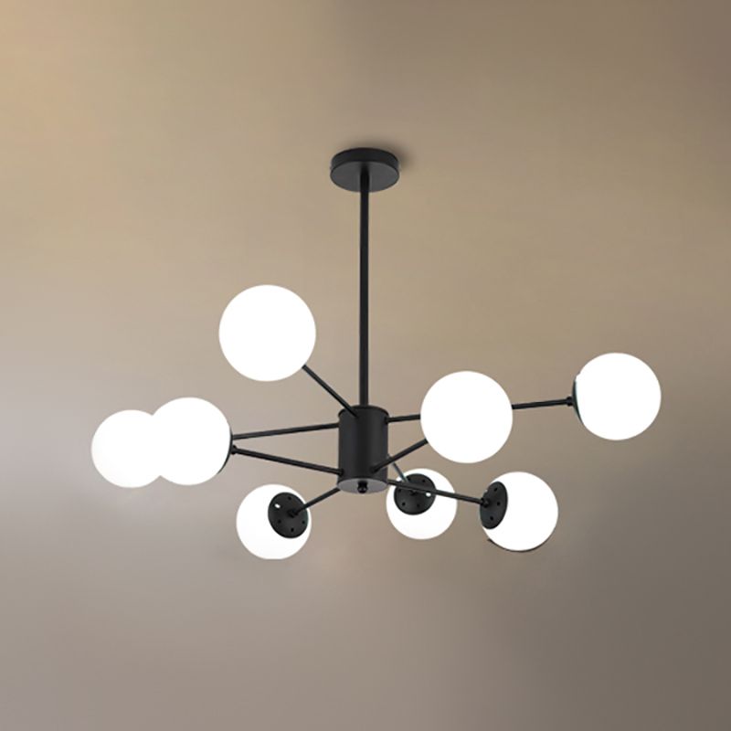 Luci a sospensione moderna sospesa soggiorno lampade in vetro in nero