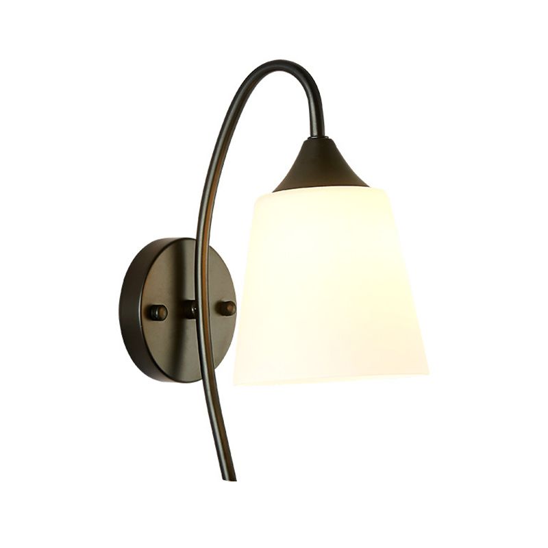 Modern Black Vanity Lighting Glass Shade Wall Light Fixture for Bathroom