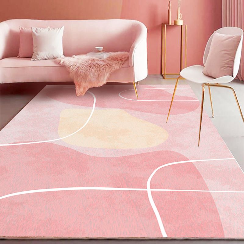 Funky Rug Beige Polyester Area Rug Stain Resistant Rug for Home Decor