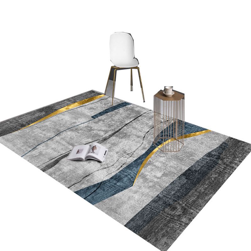 Gray Magnificent Rug Polyester Graphic Indoor Rug Washable Rug for Sitting Room