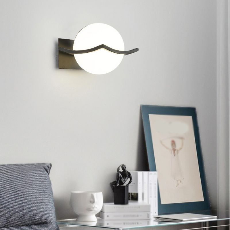 Luminaires d'éclairage en verre de style simple, une lampe murale de tête pour la chambre