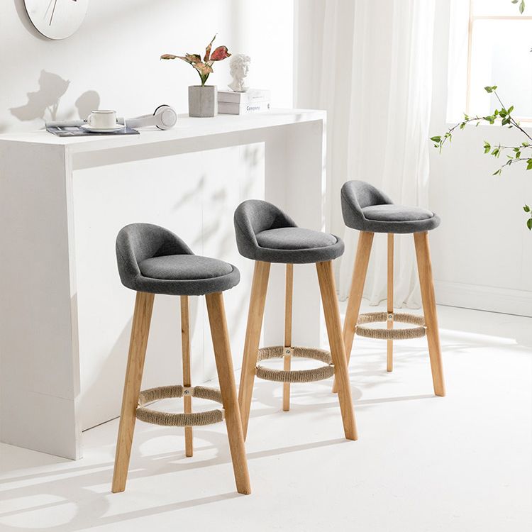 Scandinavian Footrest Dessert Shop Stool Matte Finish Upholstered Bar Stools
