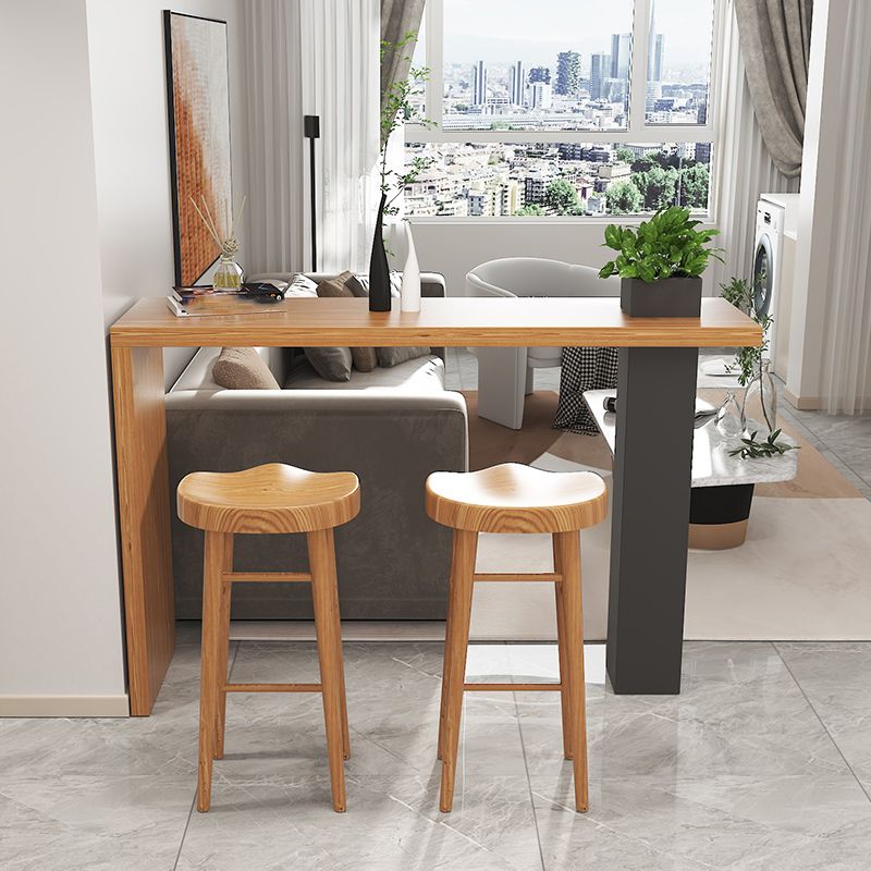 Modern Style Rectangle Solid Wood Bar Height Pub Table for Indoor