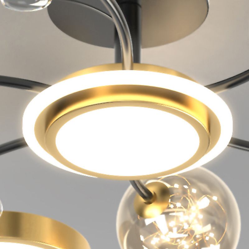 Nordic Modern Style Semi Flush Mount Ceiling Fixture Globe Glass Ceiling Light Fixtures
