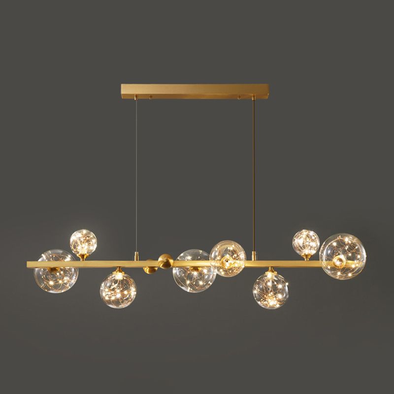 Nordic Simple Modern Light Luxury Style LED Island Chandelier Light for Dining Room Living Room