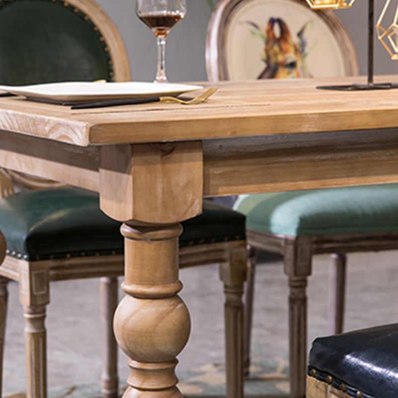 Medieval Modern Dining Table for Restaurant Rectangle Pine Wood Table with 4 Legs