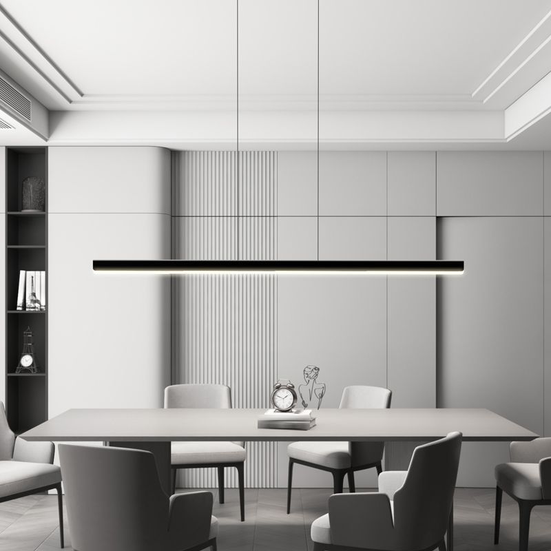 Modern Style Linear Pendant Light Metal 1 Light Hanging Light