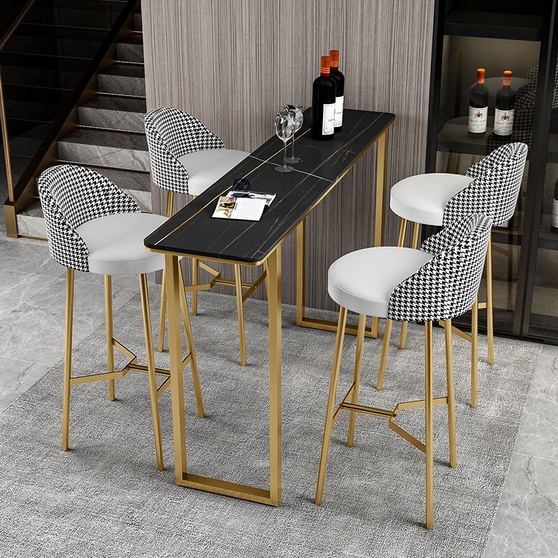 Modern Style Bar Table Set 1/2/5 Pcs Rectangular Stone Pub Set for Indoor