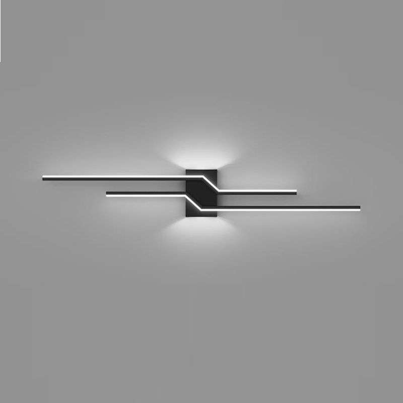 2-Light Modern Wall Mounted Sconce White/Black LED Wall Light for Foyer